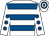 White, royal blue hoops, white sleeves, royal blue spots