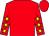 red, red sleeves, yellow stars, red cap