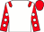 White, red epaulets, red sleeves, white spots, red cap