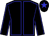 Black body, blue seams, black arms, blue seams, black cap, blue star