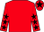 Red, black stars on sleeves, black star on cap