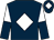 Dark blue, white diamond, halved sleeves, white diamond on cap