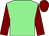 Light green, maroon sleeves & cap