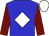 Blue, white diamond, bright yellow sleeves, white cap