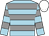 light blue, grey hoops, white cap