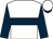 white, dark blue hoop, dark blue sleeves, dark blue peak on cap