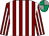 Maroon and white stripes, emerald green and grey quartered cap