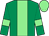 emerald green, light green stripe, light green armbands, light green cap