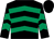 Black, emerald green chevrons, black cap