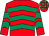 Red & emerald green chevrons, check cap