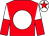 Red, white disc, white and red halved sleeves, white cap, red star
