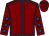 Maroon, royal blue seams, royal blue stars on sleeves, maroon cap, royal blue stars