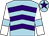 Light blue, purple chevrons, white sleeves, light blue armlets, light blue cap, purple star