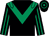 Black, emerald green chevron, epaulets, striped sleeves, hooped cap