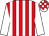 Red & white stripes, white sleeves, check cap