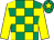Emerald green & yellow check, yellow sleeves, yellow star on cap