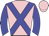 pink, blue cross sashes, blue sleeves