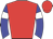 Red body, blue arms, white armlets, red cap