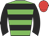 Big-green body, black hooped, black arms, red cap