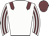 White body, garnet epaulettes, white arms, garnet striped, garnet cap