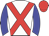 white, red cross belts, blue sleeves , red cap