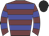 Garnet body, big-blue hooped, garnet arms, big-blue hooped, black cap