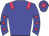 Big-blue body, rose epaulettes, big-blue arms, rose stars, big-blue cap, rose star