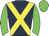 dark blue, yellow cross sashes, green arms, green cap
