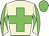 Beige, green cross, green arms, beige diabolo, green cap