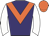 Purple body, orange chevron, white arms, orange cap