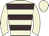 Beige body, brown hooped, beige arms, beige cap