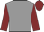 Grey, maroon sleeves and cap