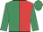 Emerald green and red (halved), emerald green sleeves and cap