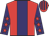 Red, purple stripe, purple sleeves, red stars, red and purple striped cap