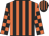 Black & orange stripes, check sleeves, striped cap