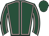 Dark green, pink seams, dark green cap