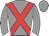 grey, red cross belts