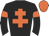 black, orange cross of lorraine, black sleeves, orange armlets, orange cap