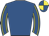 Royal blue, yellow seams on sleeves, quartered cap