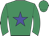 Emerald green, blue star
