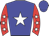 Blue, white star, red sleeves, white stars, blue cap