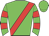 green, red sash, hooped sleeves