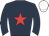 dark blue, red star, white cap