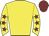 Yellow, yellow sleeves, maroon stars,maroon cap