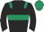 Black, emerald green hoop, epaulets, cap