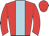 Red, light blue stripe