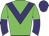 green, purple chevron, halved sleeves, purple cap