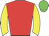 red, yellow sleeves, green cap