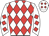 White, red diamonds, red diamonds on white cap