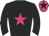 Black body, rose star, black arms, rose cap, black star